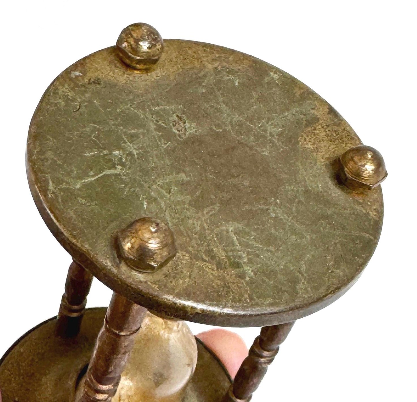 Antique Brass Hourglass Sand Timer Old Aged Patina