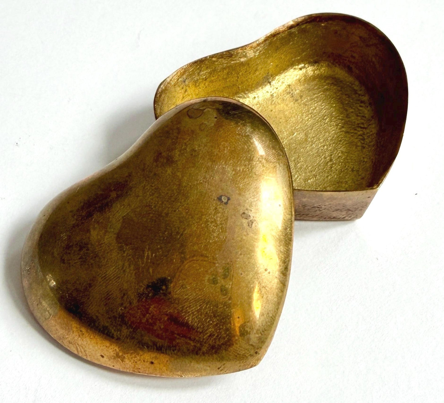 Vintage Solid Brass Heart Box Valentines Love Anniversary Gift