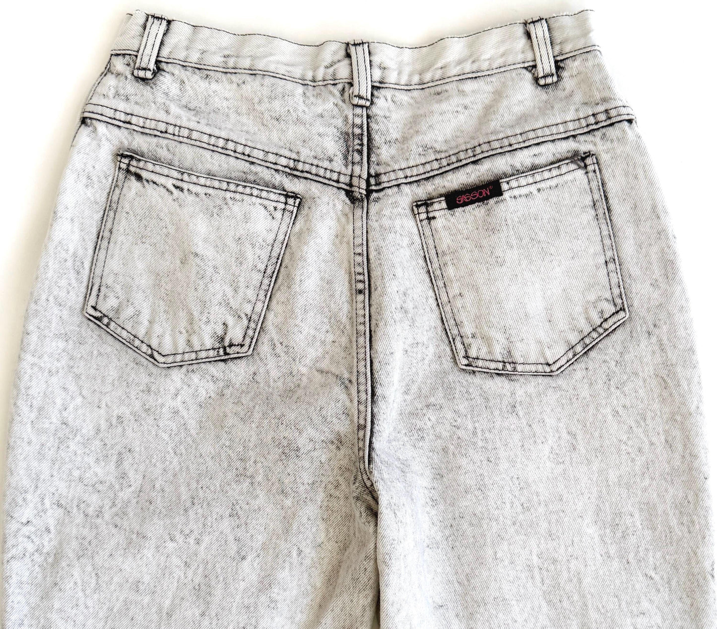 Vintage 80s Sasson Gray Acid Wash Jeans Denim Mom Jean High Waist