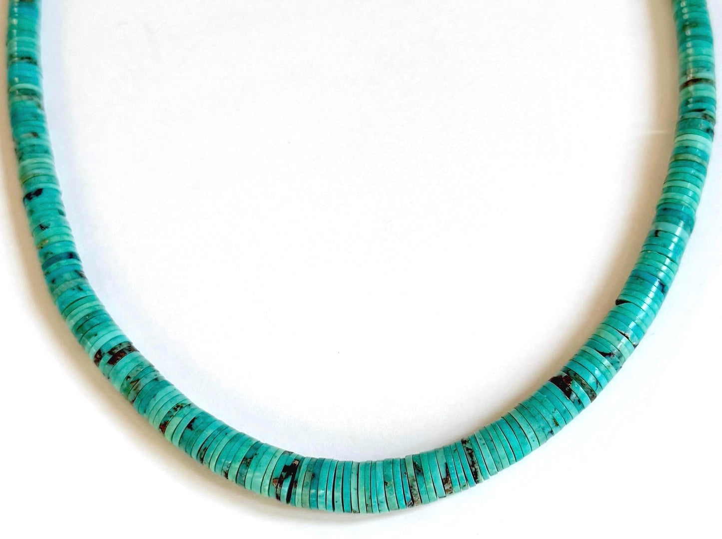 Vintage Turquoise Heishi Bead Necklace Vintage Native American Santo Domingo