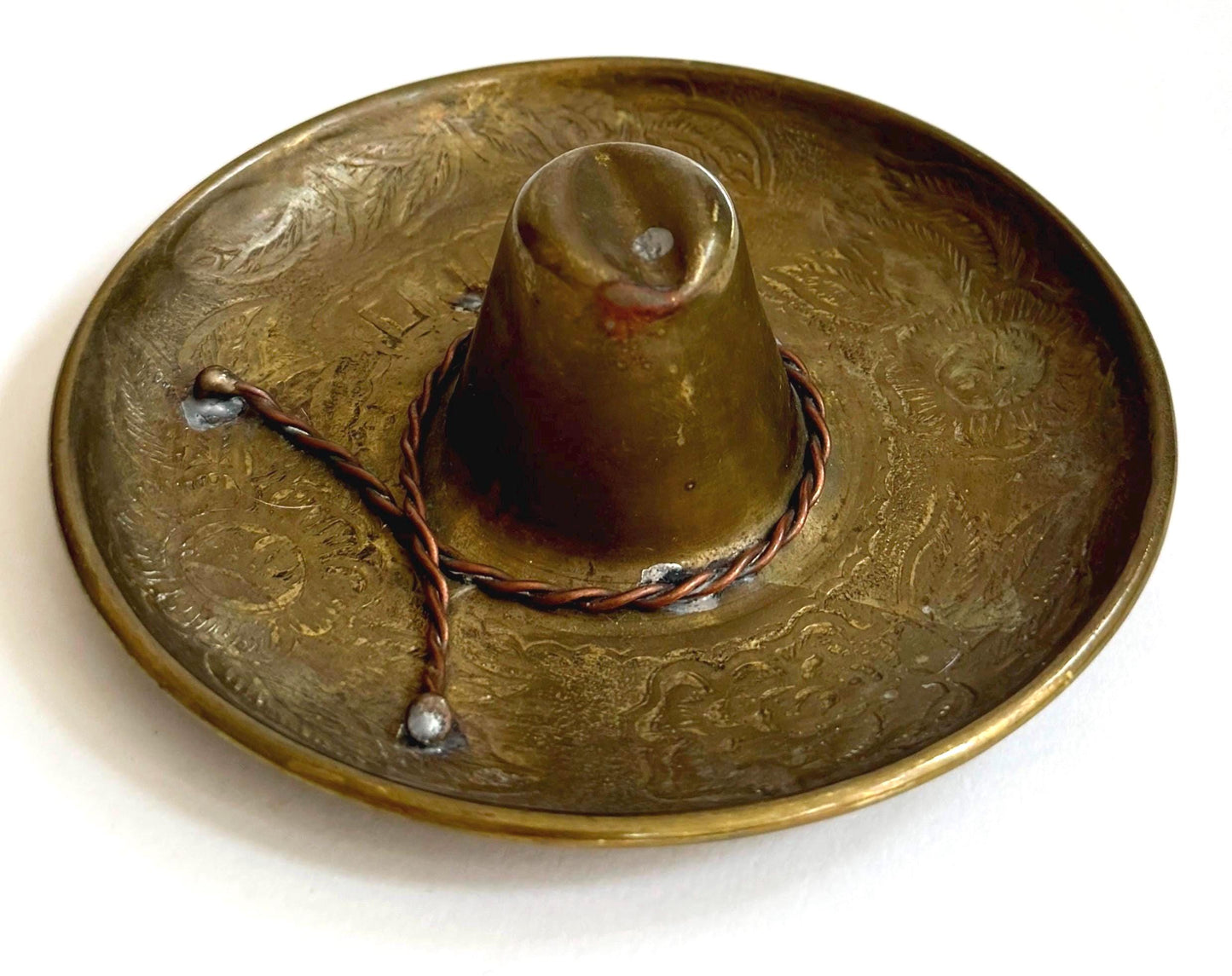 Vintage Brass Cowboy Hat Ashtray Western Decor Tobacciana