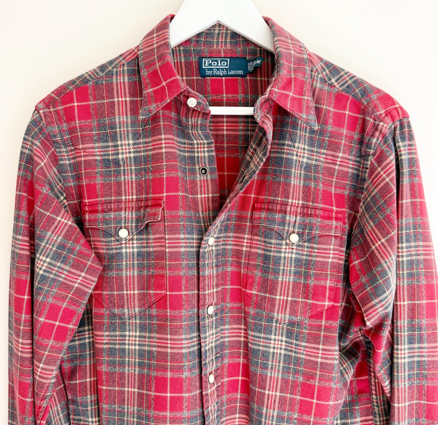 Vintage Polo Ralph Lauren Western Shirt Red Plaid 80s 90s