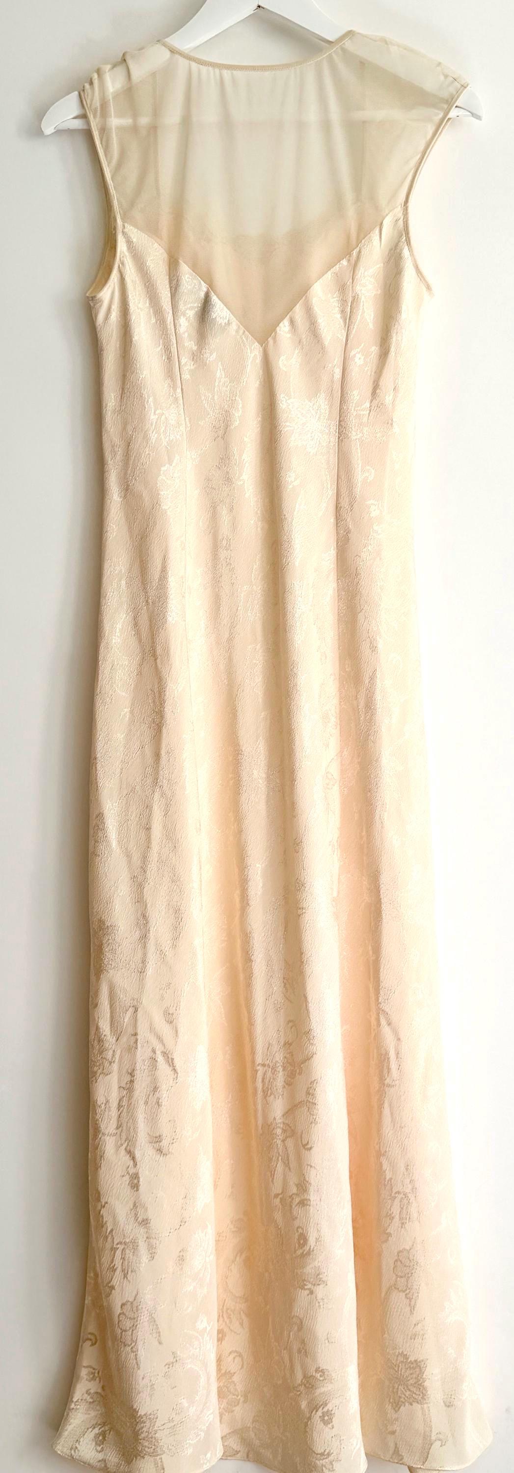 Vintage 90s Victorias Secret Nightie Ivory Slip Dress with Lace Trim