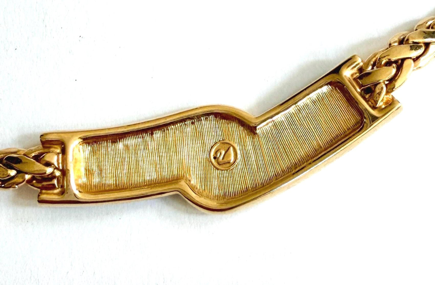 Vintage 90s Swarovski Crystal Gold Choker Necklace