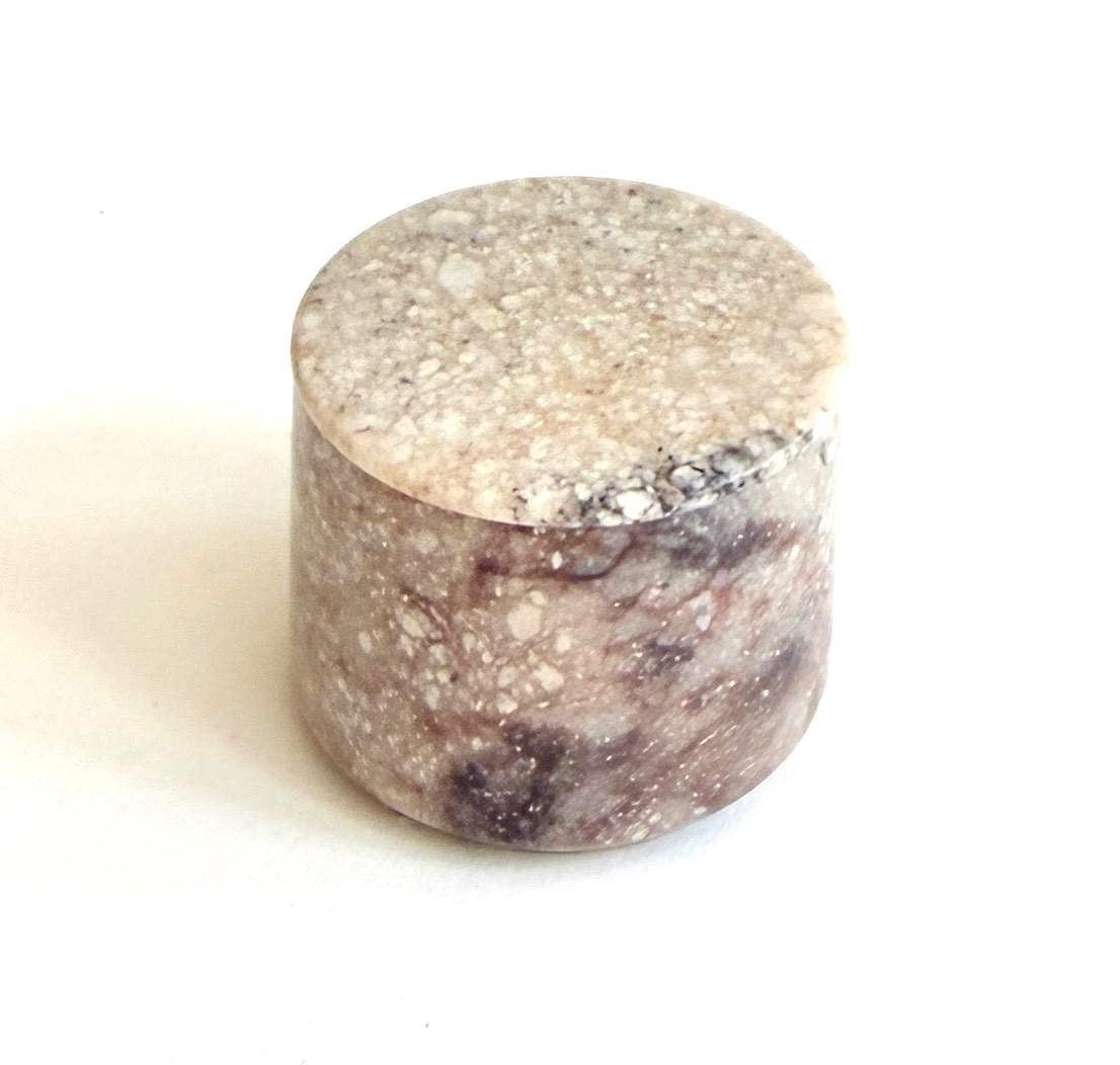 Tiny Carved Stone Box Neutral Natural Gray Tone