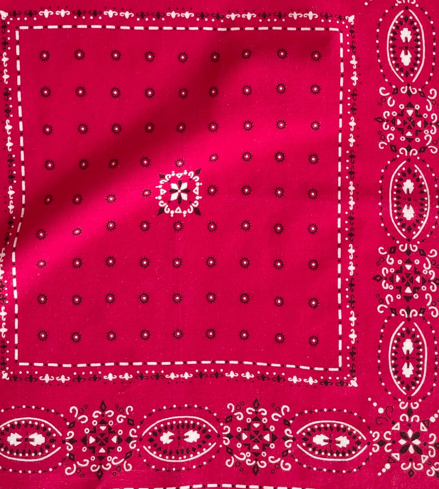 Vintage Faded Red Cotton Bandana: 50s/60s Paisley Print