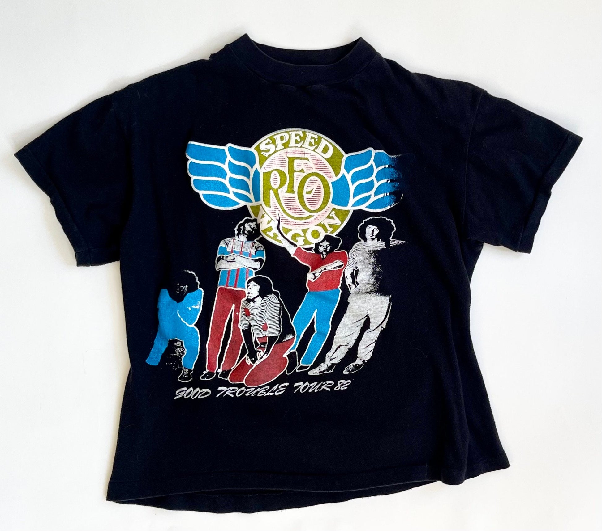 Vintage 1982 REO Speedwagon Tour Tee - Faded Black Cotton