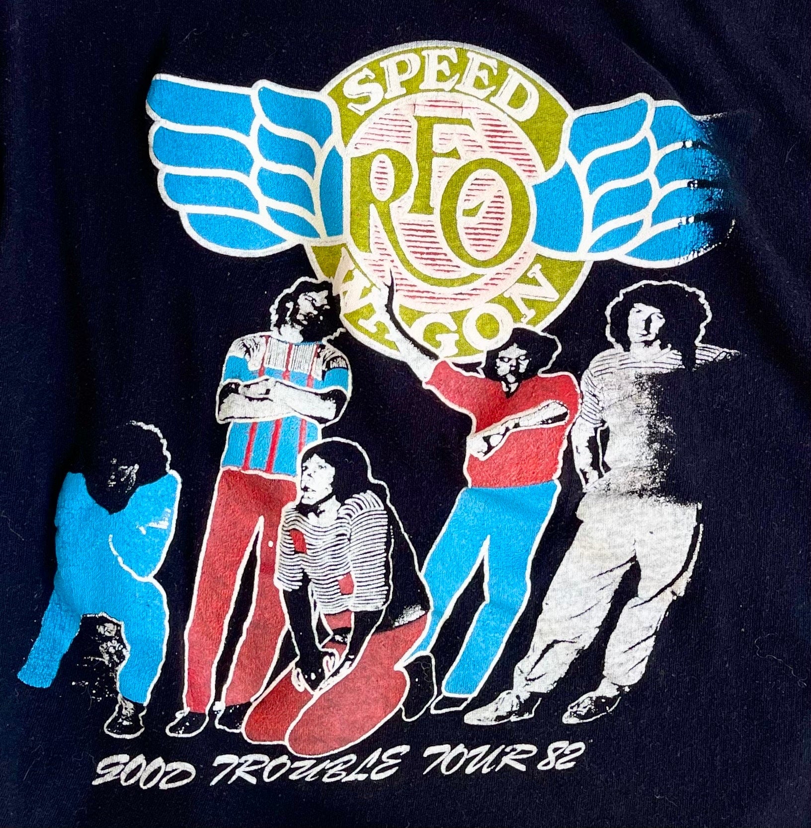 Vintage 1982 REO Speedwagon Tour Tee - Faded Black Cotton