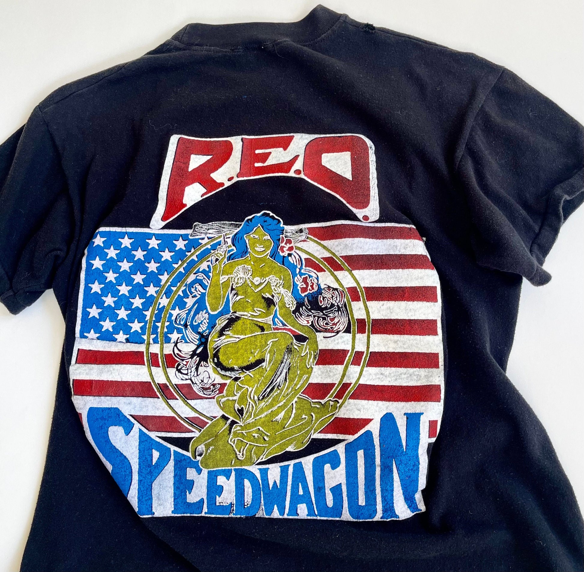 Vintage 1982 REO Speedwagon Tour Tee - Faded Black Cotton