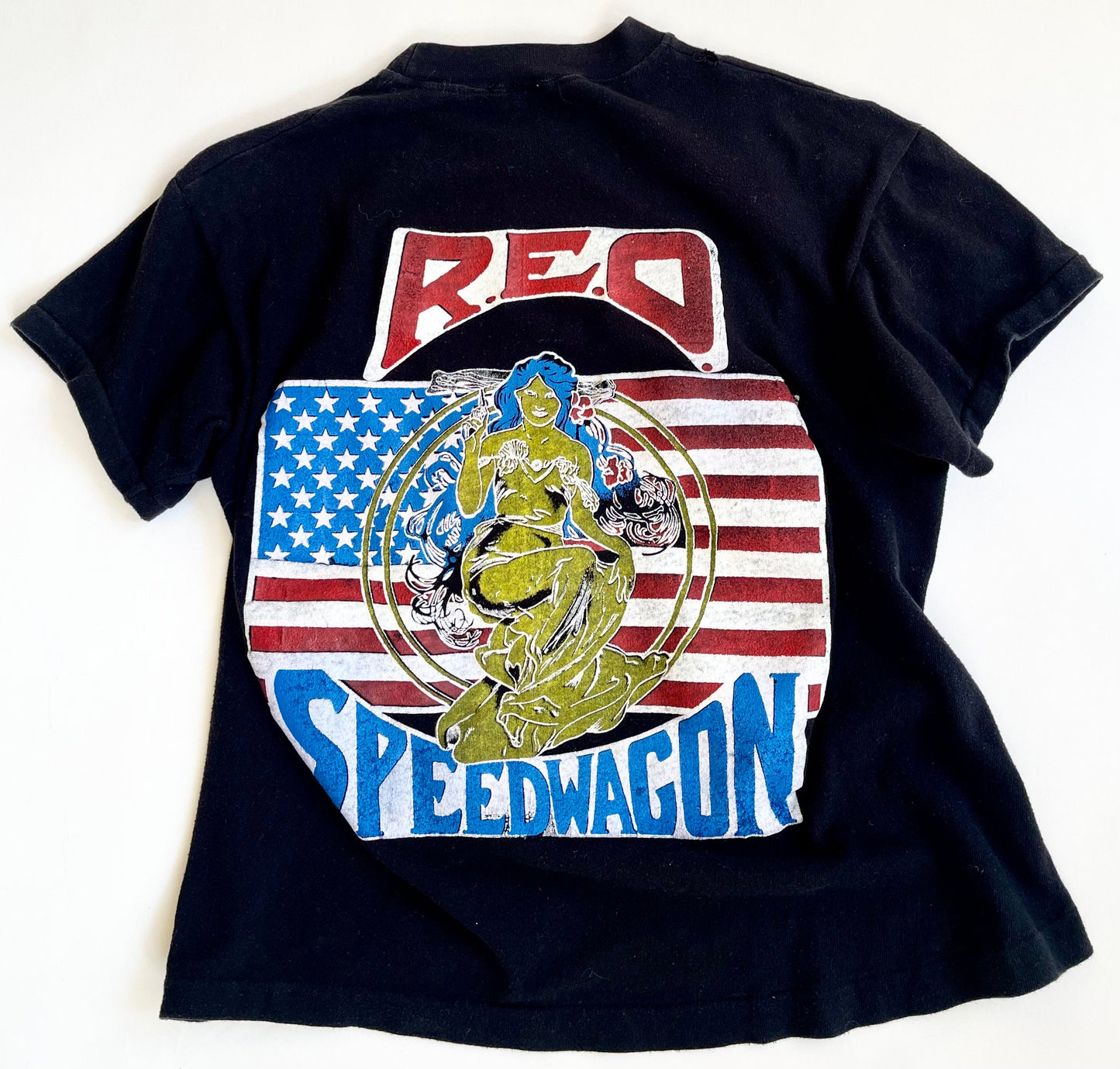 Vintage 1982 REO Speedwagon Tour Tee - Faded Black Cotton