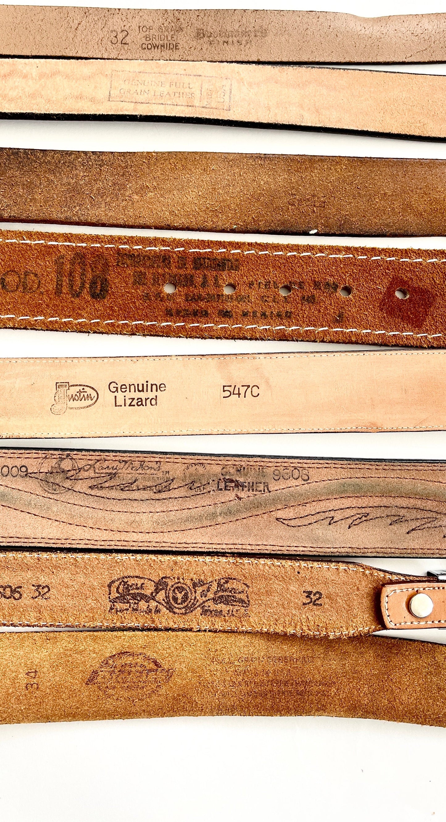 Vintage Tooled Leather Western Belt: Floral Cowboy Strap
