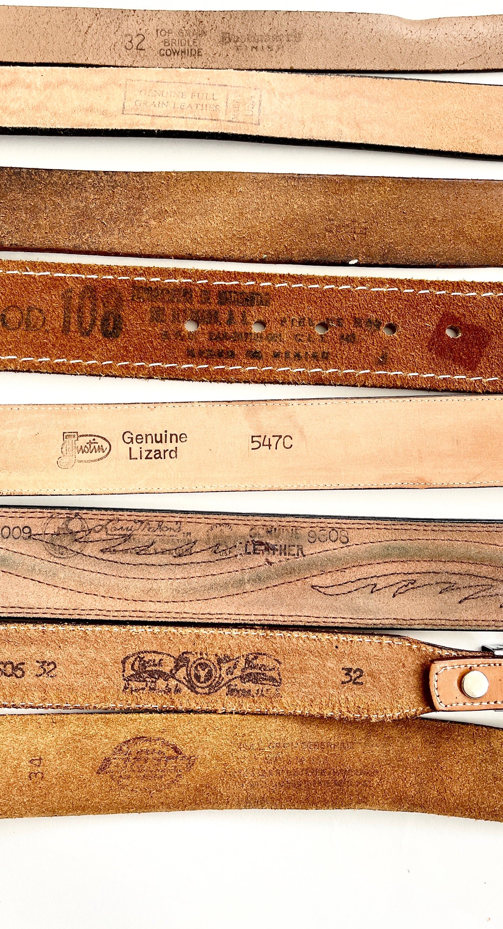 Vintage Tooled Leather Western Belt: Floral Cowboy Strap
