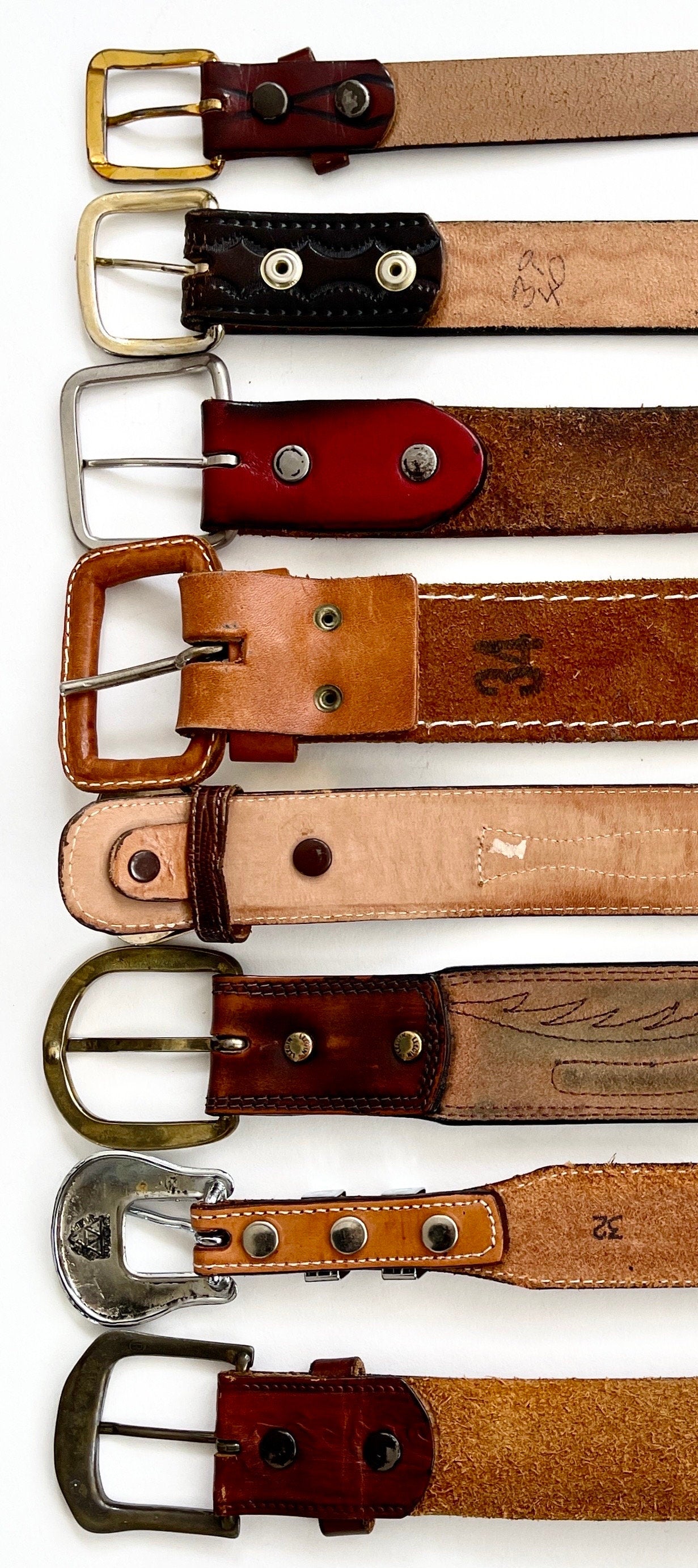 Vintage Tooled Leather Western Belt: Floral Cowboy Strap