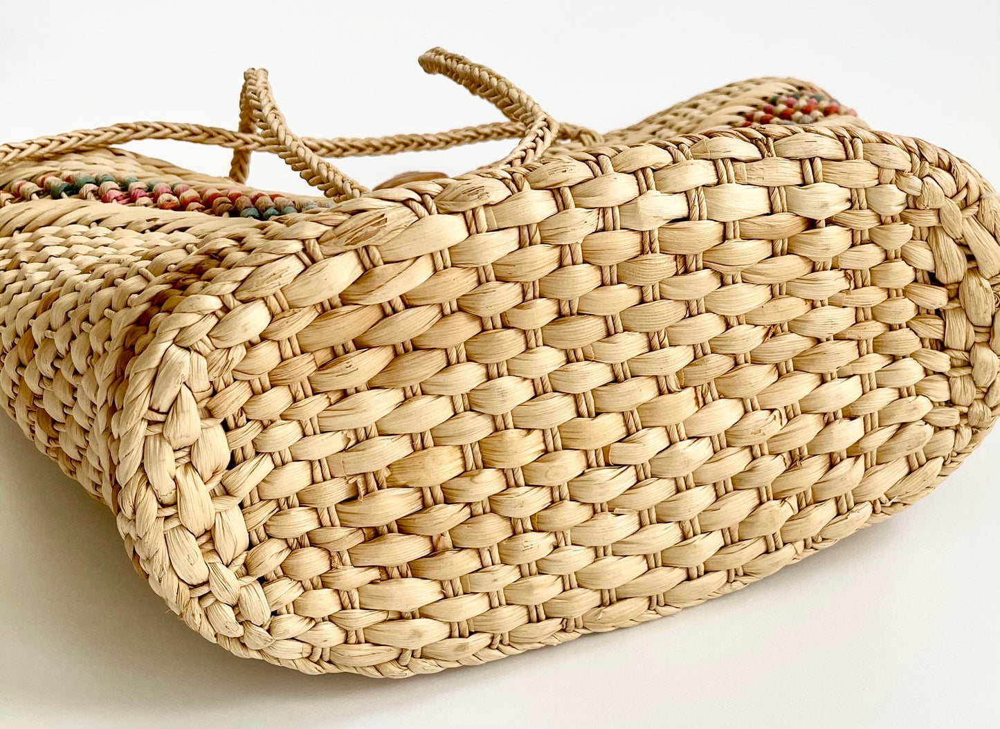 Boho Vintage 70s Straw Bag Market Summer Beach Style