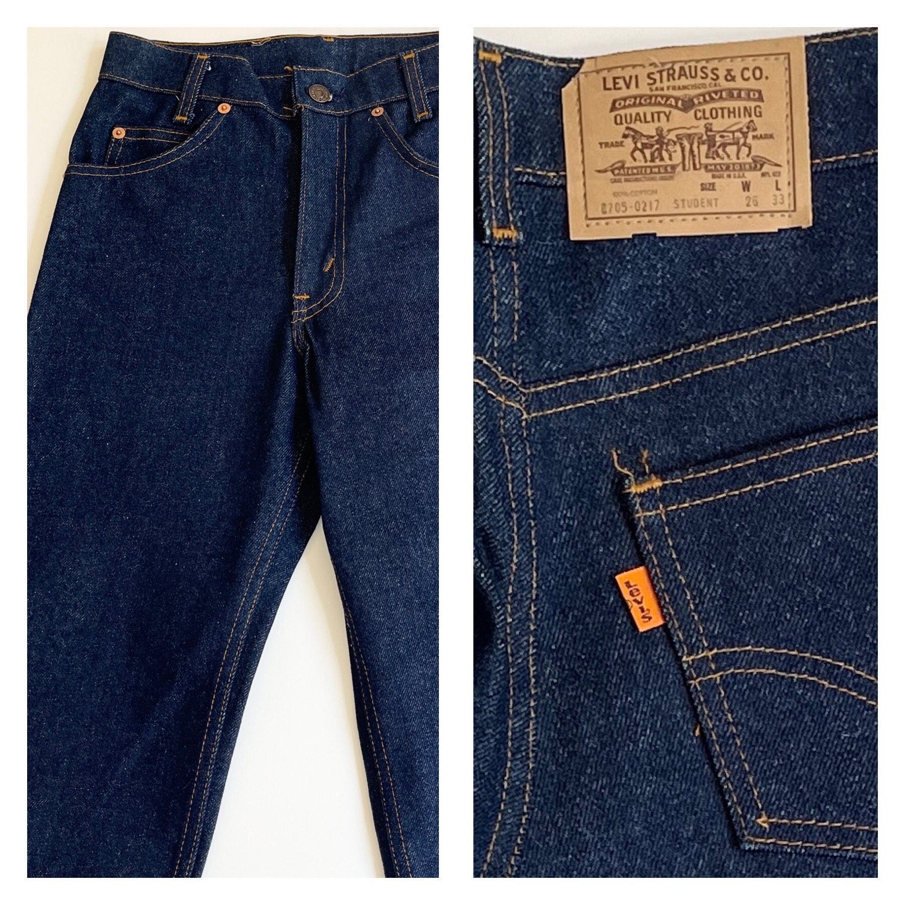 Vintage Levis 705 Jeans: 70s/80s Student Fit, Dark Wash (26x33)