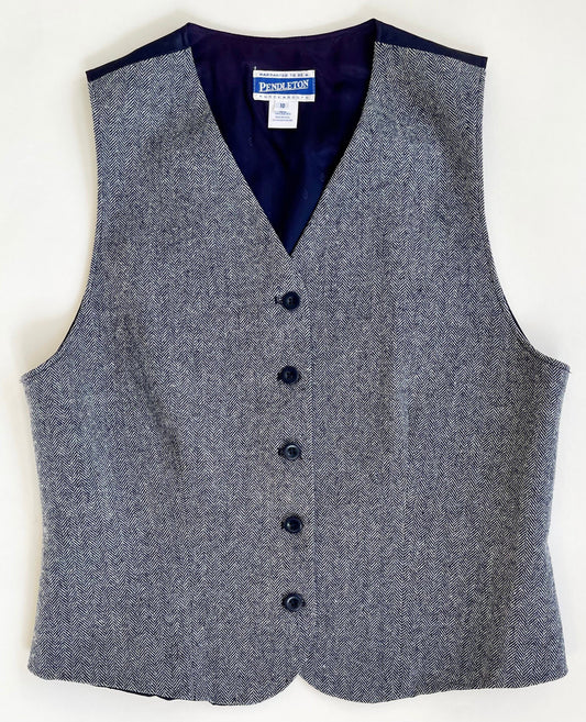 Vintage Pendleton Wool Herringbone Vest: Made in USA Menswear