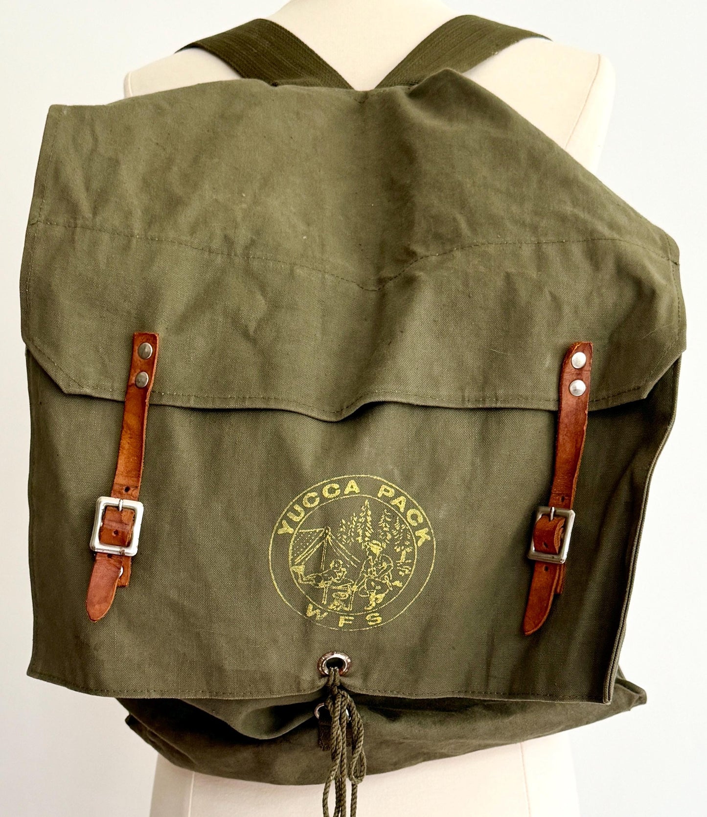Vintage Army Green Canvas Yucca Pack Backpack Style 185