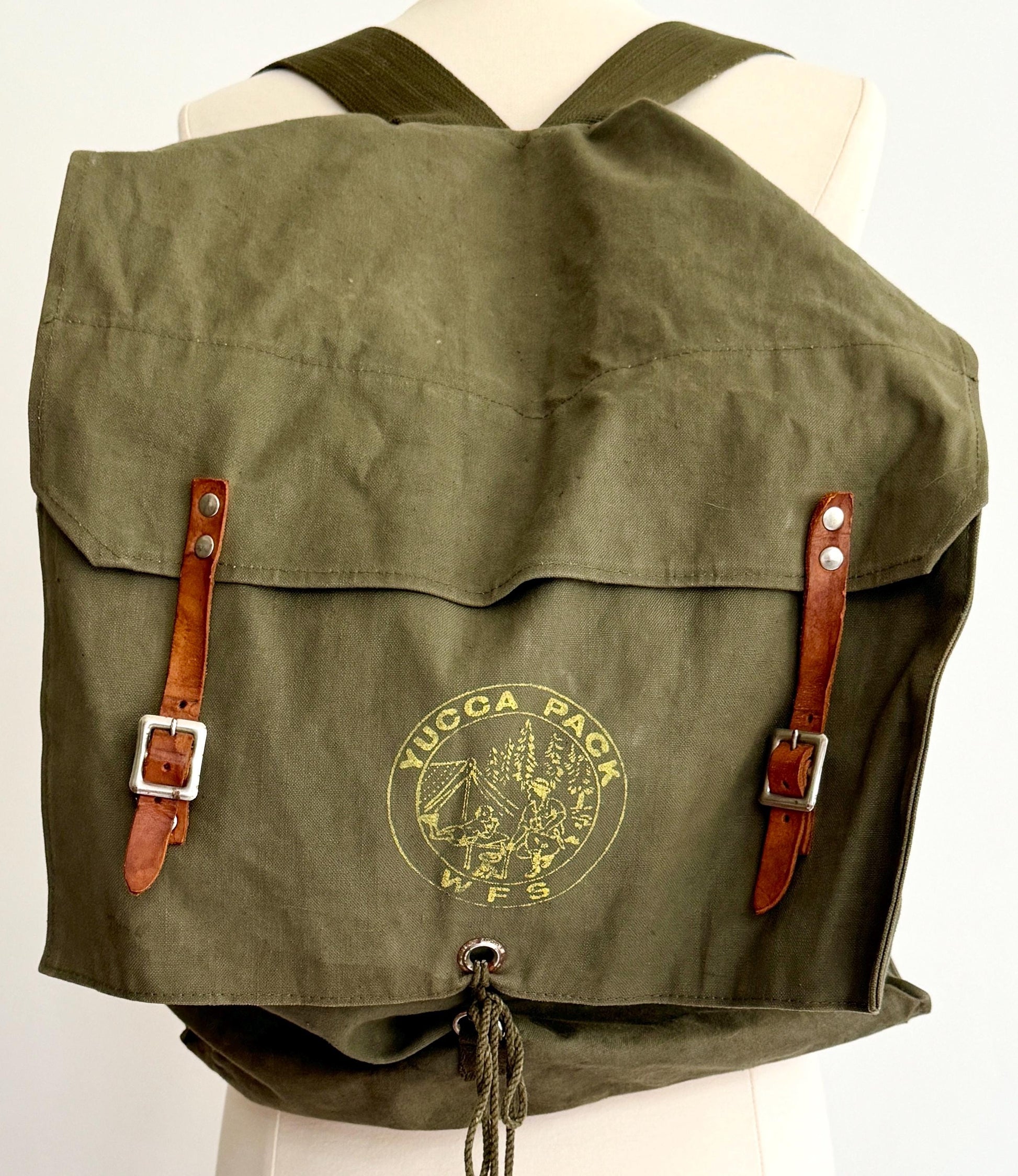 Vintage Army Green Canvas Yucca Pack Backpack Style 185