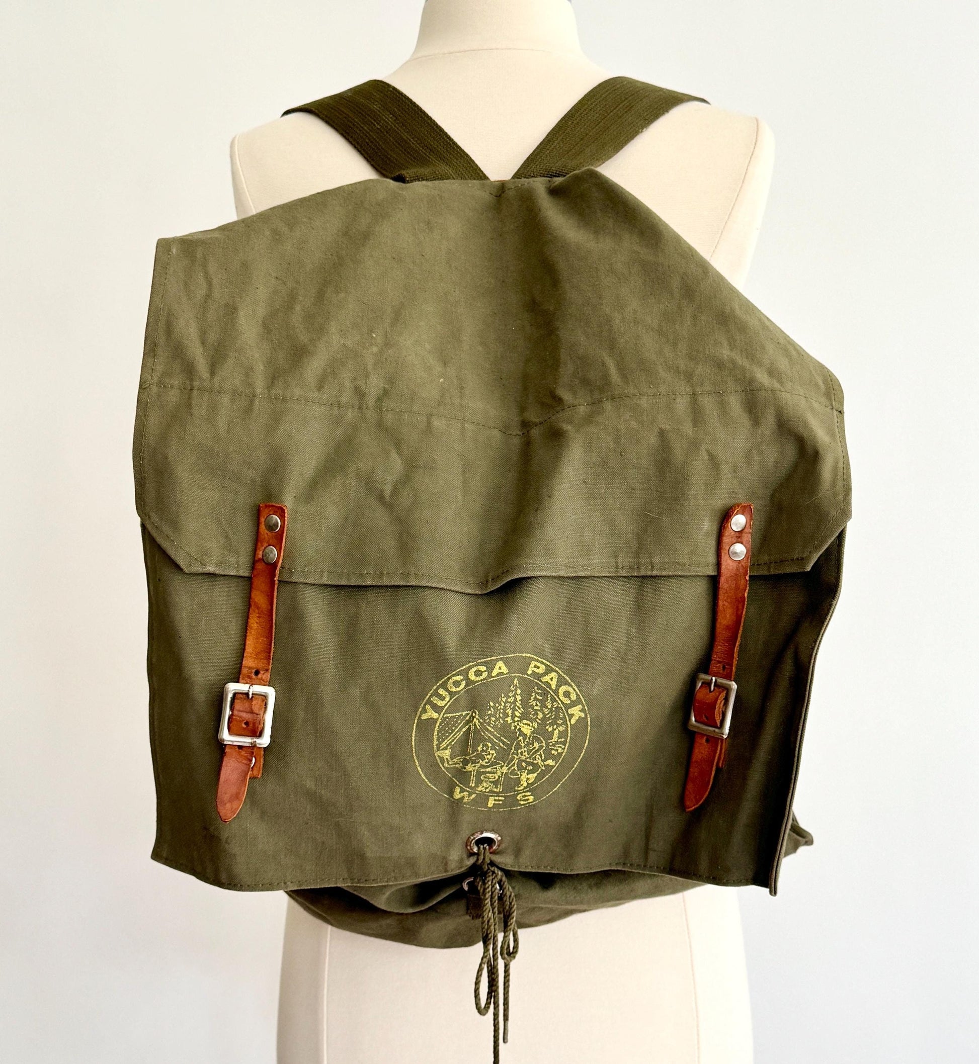 Vintage Army Green Canvas Yucca Pack Backpack Style 185
