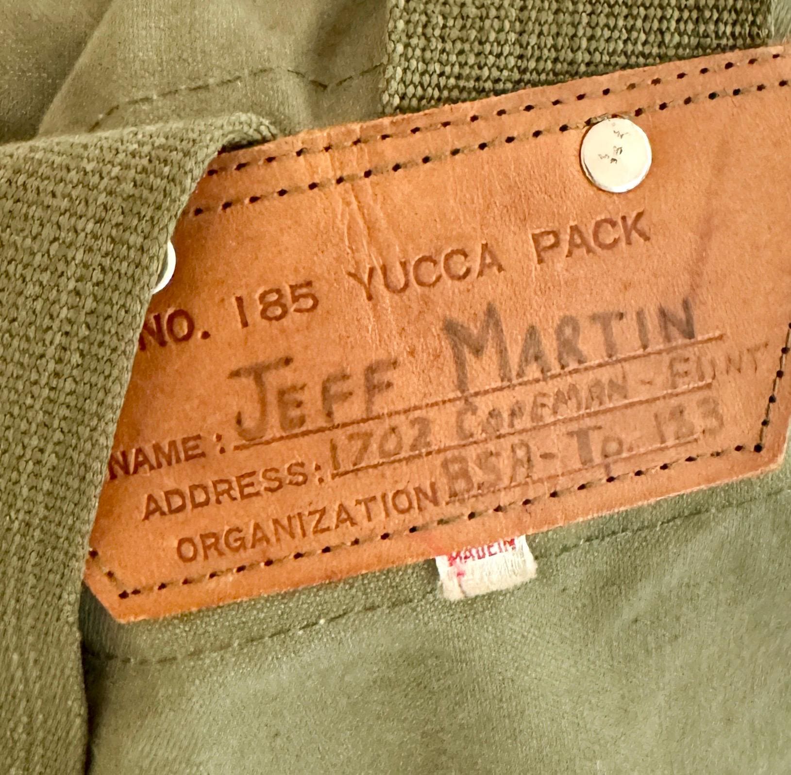 Vintage Army Green Canvas Backpack Yucca Pack Style 185
