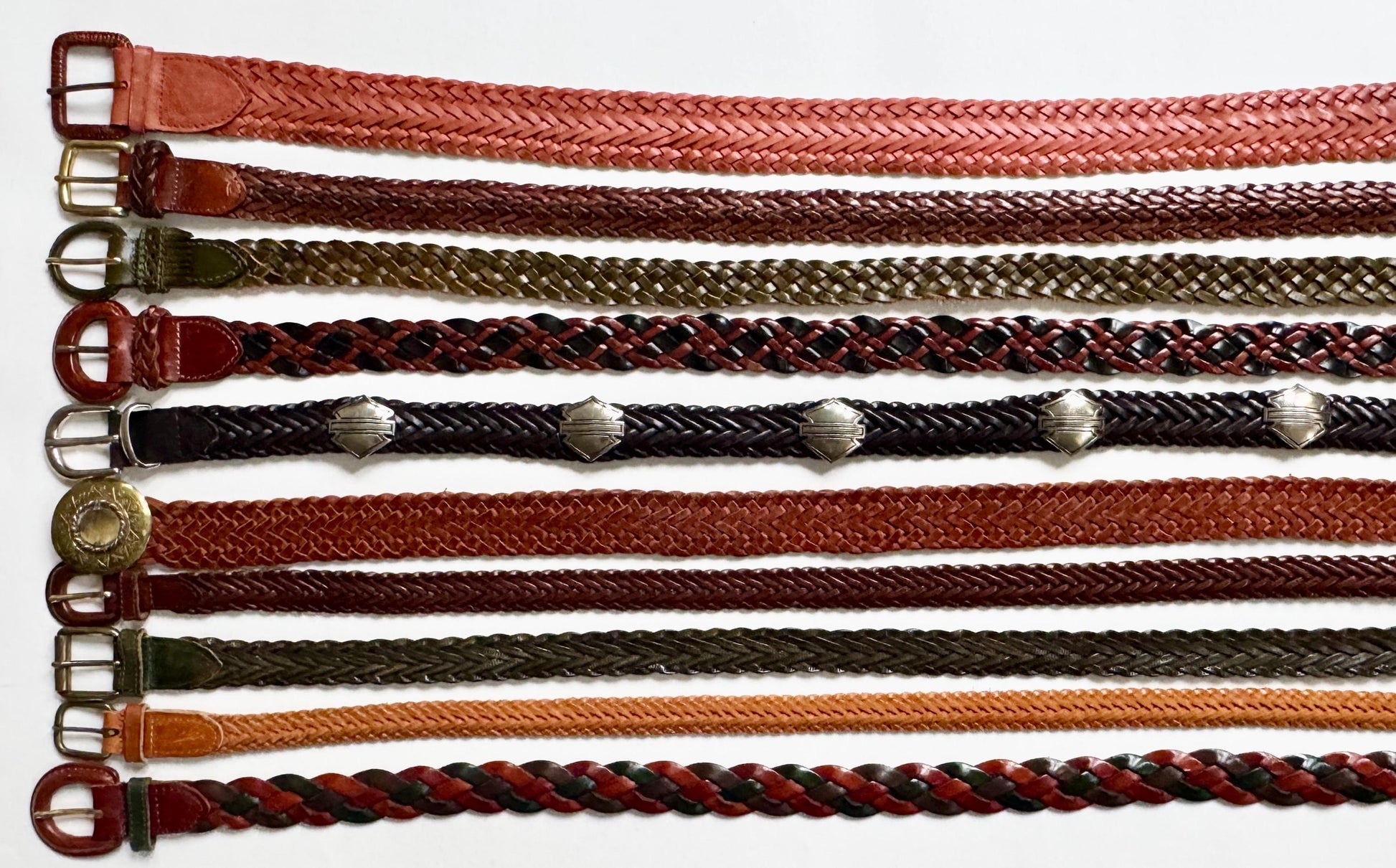 Vintage Braided Woven Leather Belt: 80s-90s Neutral Style