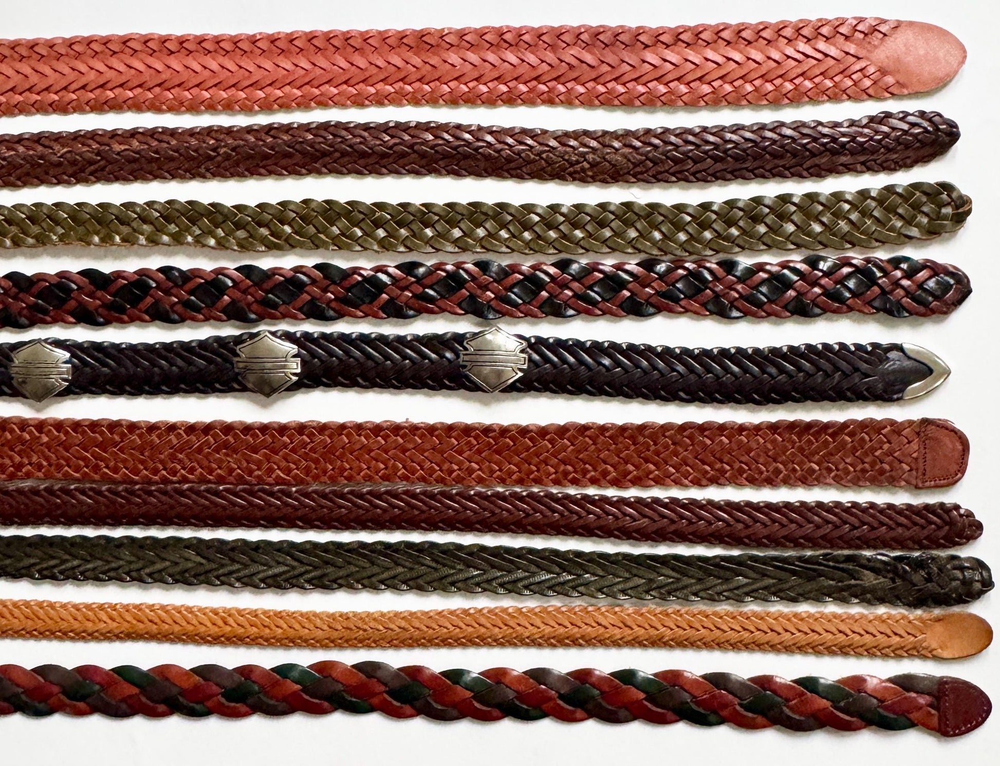 Vintage Braided Woven Leather Belt: 80s-90s Neutral Style