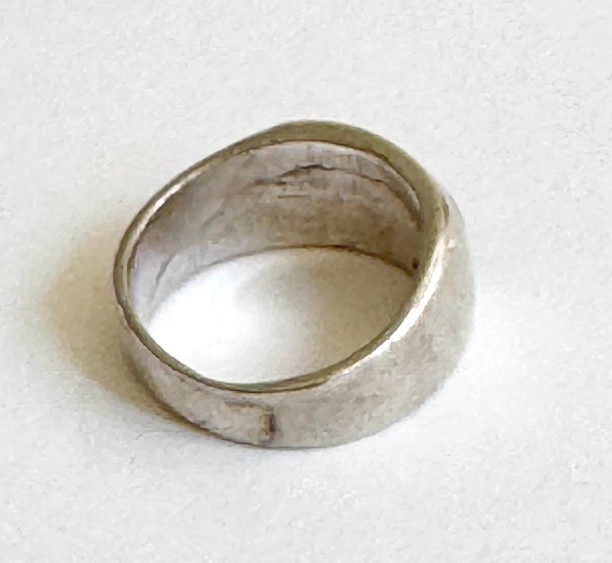 Vintage Zuni Turquoise Sterling Silver Ring: Native American Multi Stone Band, Size 7.5