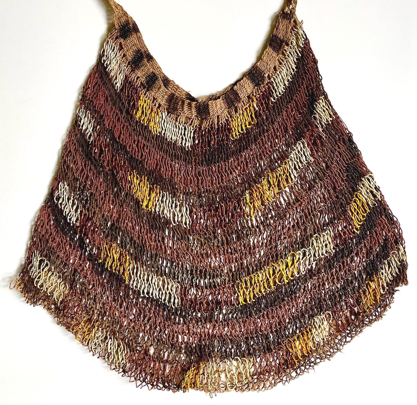 Antique Papua New Guinea Bilum Bag: Vintage Woven Fiber Art