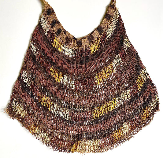 Antique Papua New Guinea Bilum Bag: Vintage Woven Fiber Art