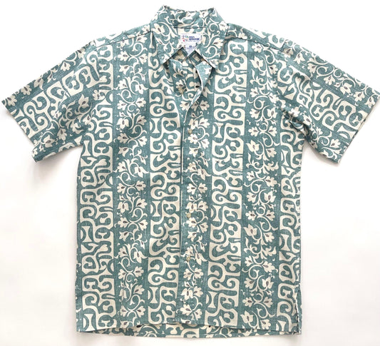 Vintage Reyn Spooner Aloha Shirt: 80s Tapa Tiki Floral Print