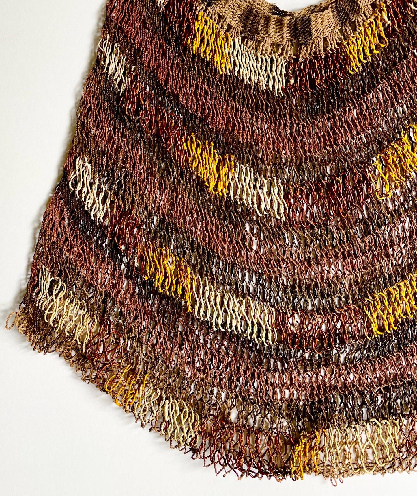 Antique Papua New Guinea Bilum Bag: Vintage Woven Fiber Art