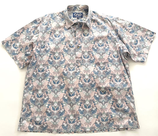 Vintage 80s Hawaiian Aloha Shirt: Liberty House Cotton Floral Tiki Print