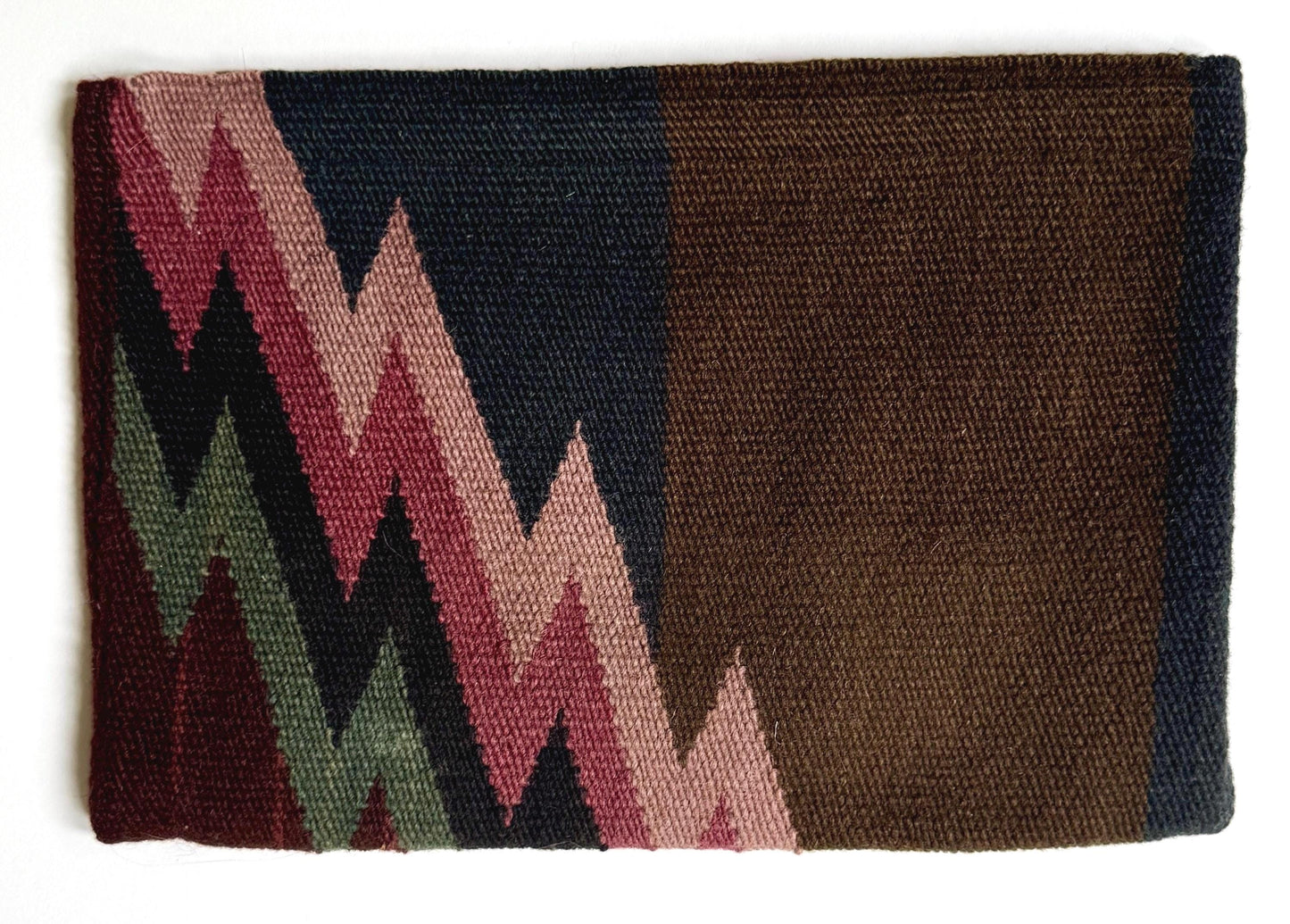 Southwest Handwoven Wool Clutch Bag Purse Pouch Vintage Geometric Weaving Likely Southwest Native American Navajo