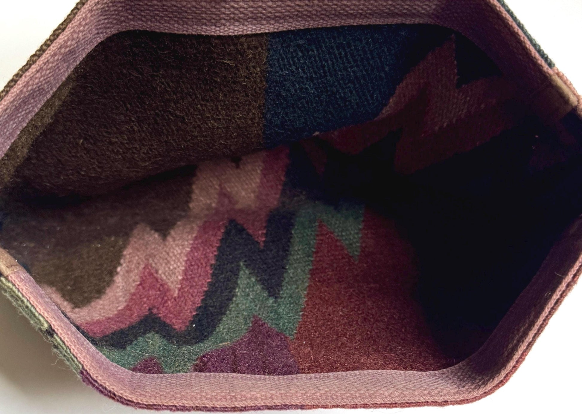 Southwest Handwoven Wool Clutch Bag Purse Pouch Vintage Geometric Weaving Likely Southwest Native American Navajo