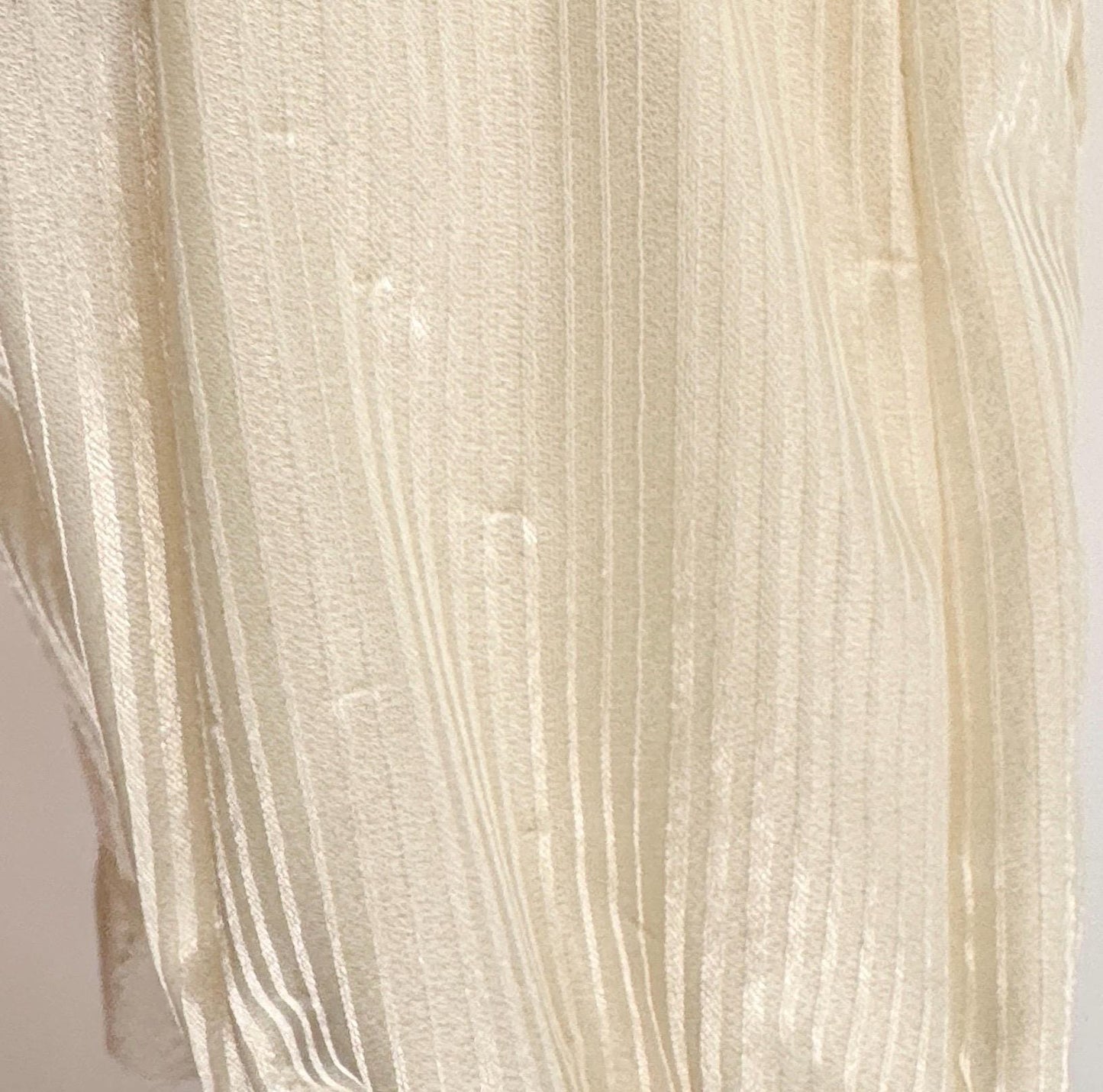 70s Victorian Lace Blouse: Cream Ruffle High Neck Top