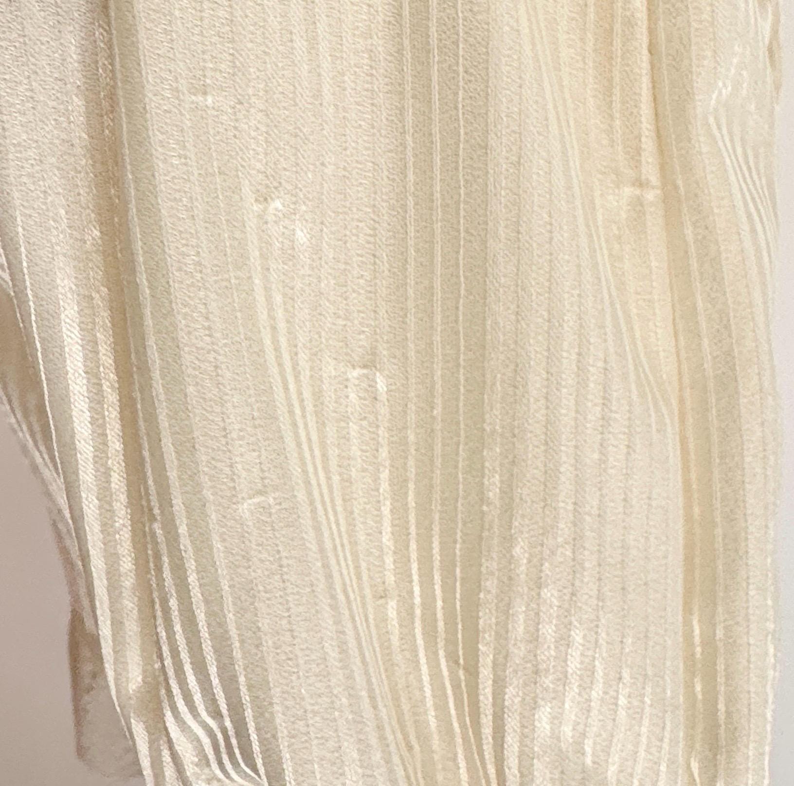 70s Victorian Lace Blouse: Cream Ruffle High Neck Top