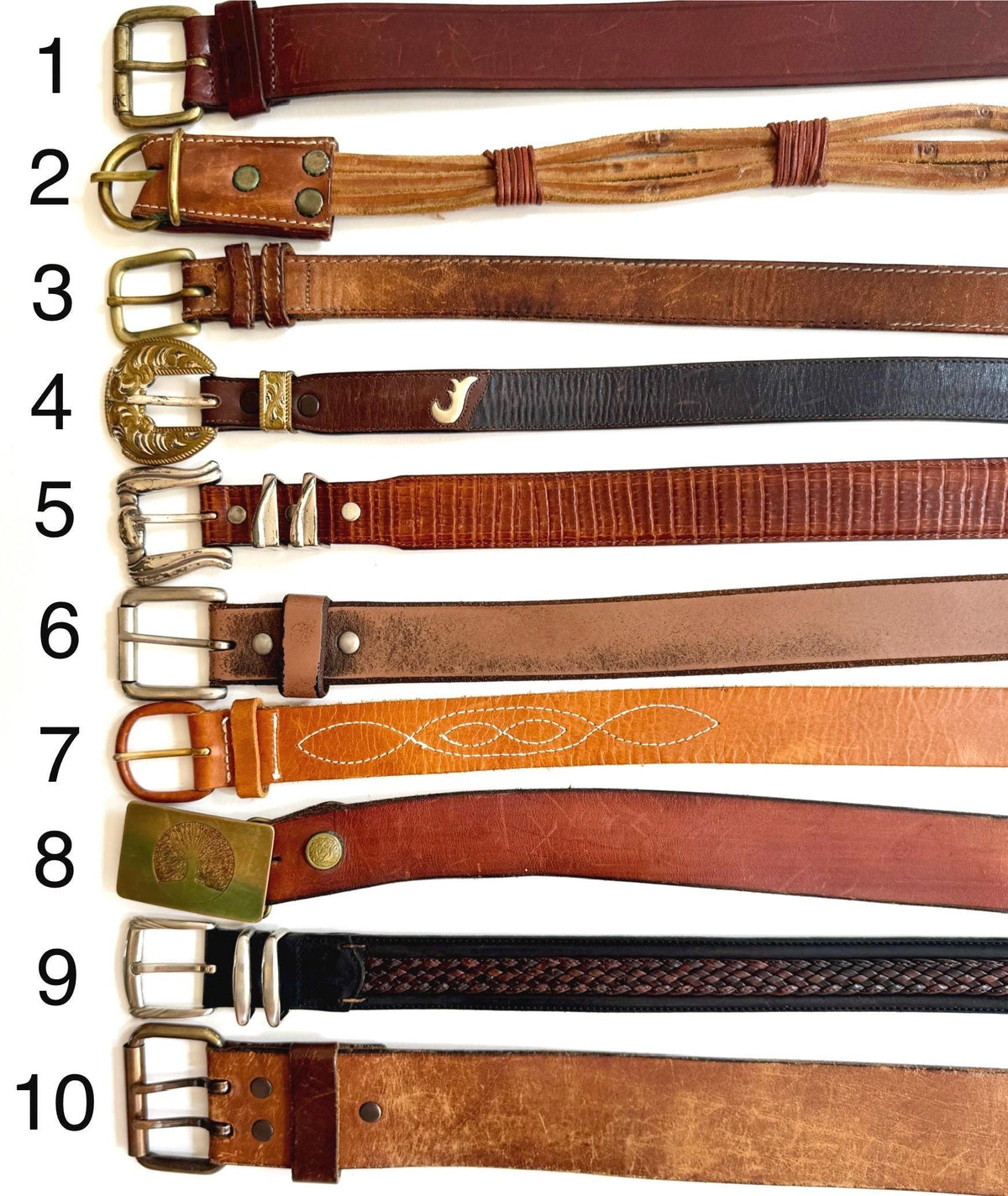 Vintage Brown Western Belt Rugged Worn Leather Strap Cowboy  display picture 2