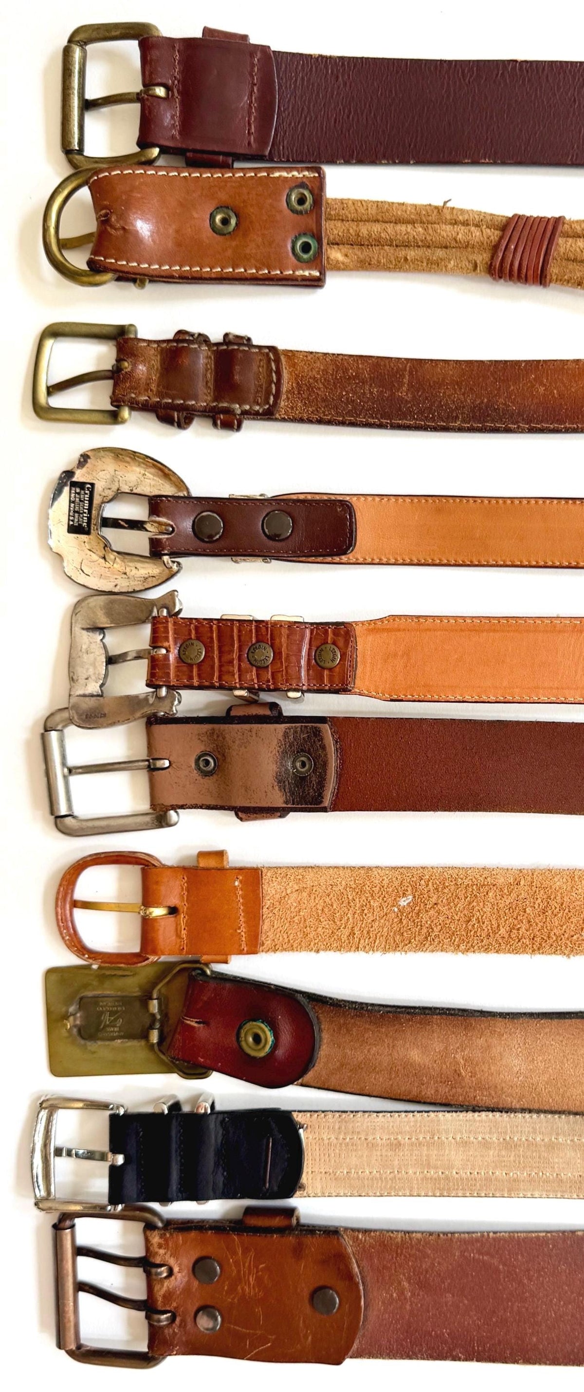Vintage unisex distressed boho grunge Brown genuine leather  display picture 2