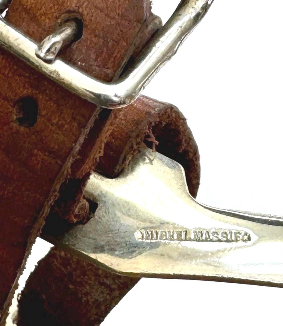 Vintage Nickel Spurs: Worn Leather Straps, Equestrian Ranch Decor