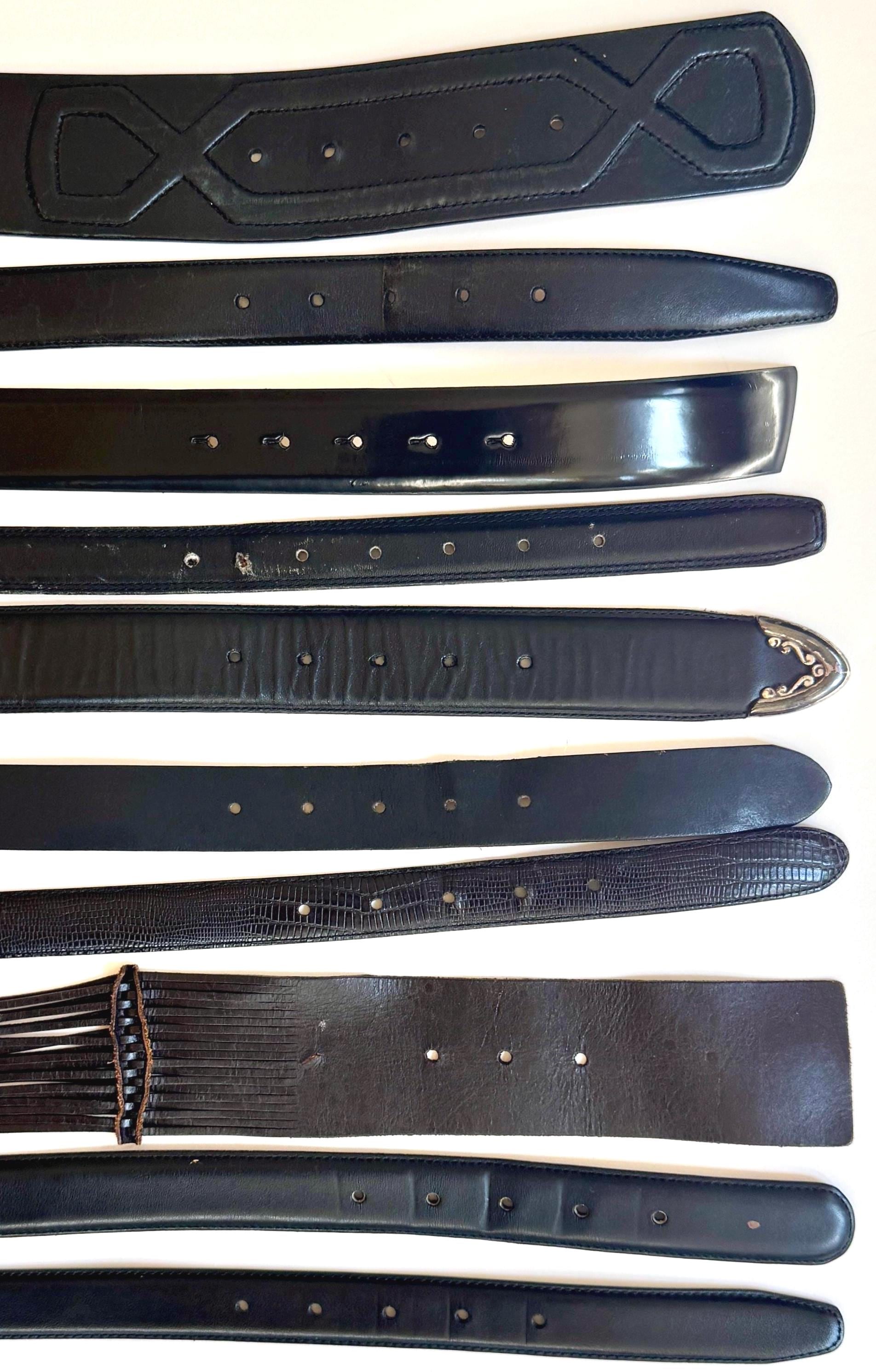 Vintage Black Belt Minimalist Leather Strap