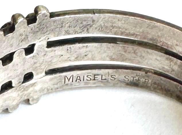 Snake Eye Turquoise Cuff Bracelet Maisel's Three Row Vintage Antique Zuni Fred Harvey Era Trading Post Multi Row