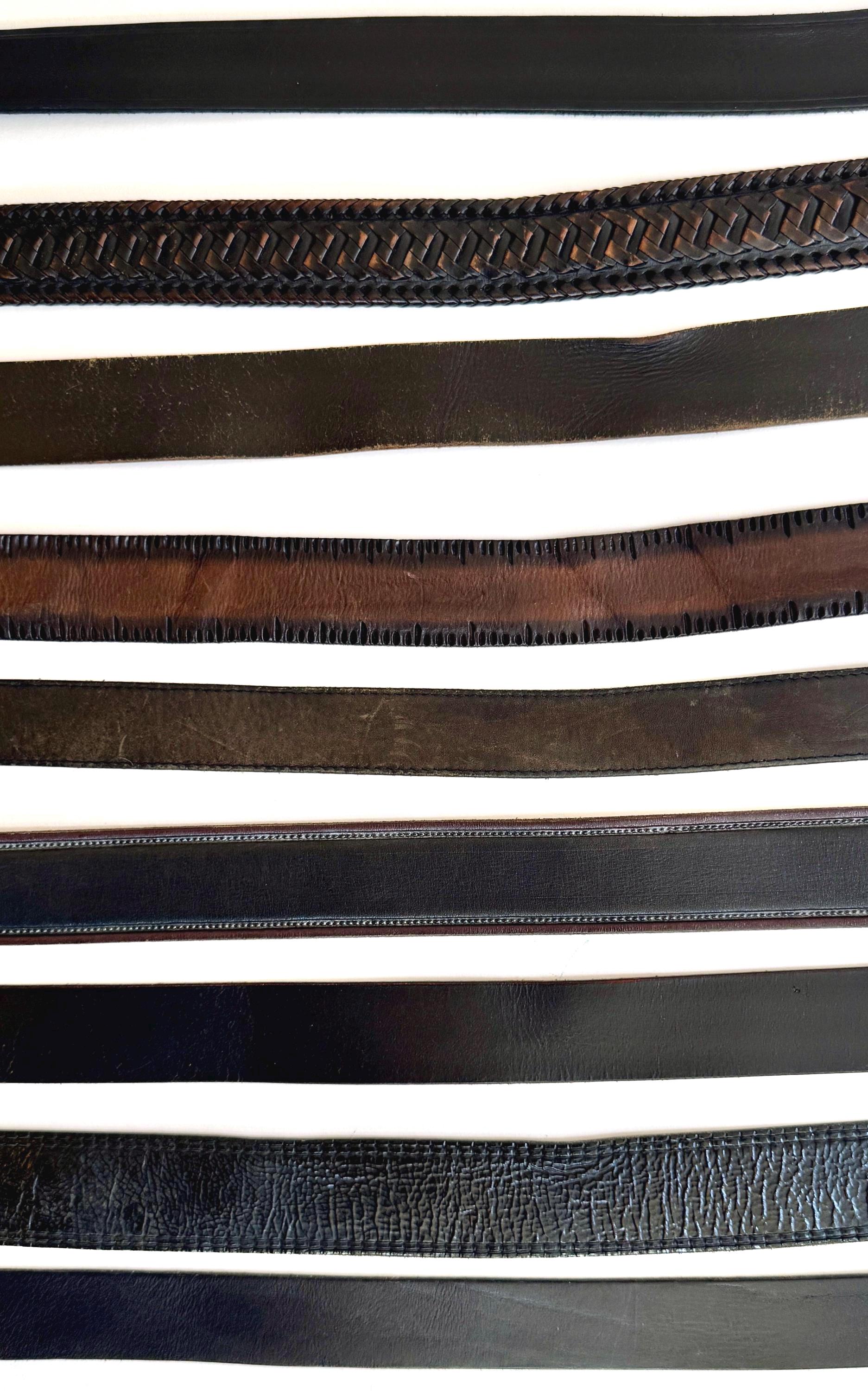 Vintage Western Cowboy Belt Rugged Black Leather Strap