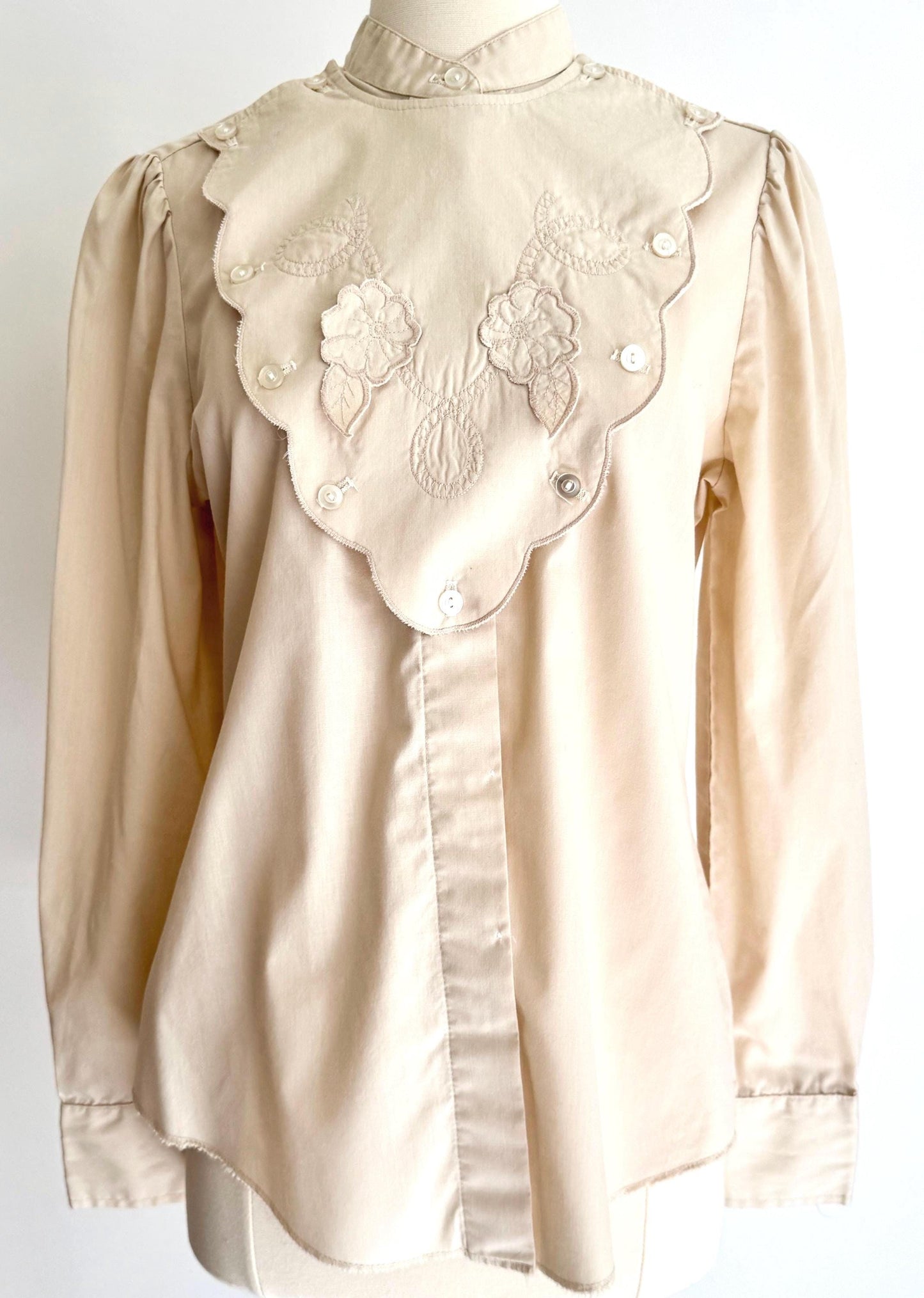 Vintage 70s H Bar C Western Embroidered Bib Front Shirt California Ranchwear