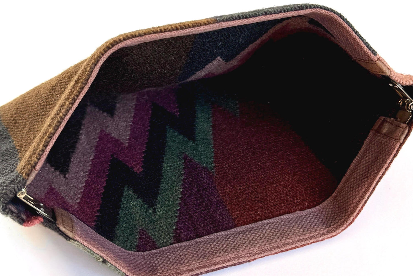 Southwest Handwoven Wool Clutch Bag Purse Pouch Vintage Geometric Weaving Likely Southwest Native American Navajo