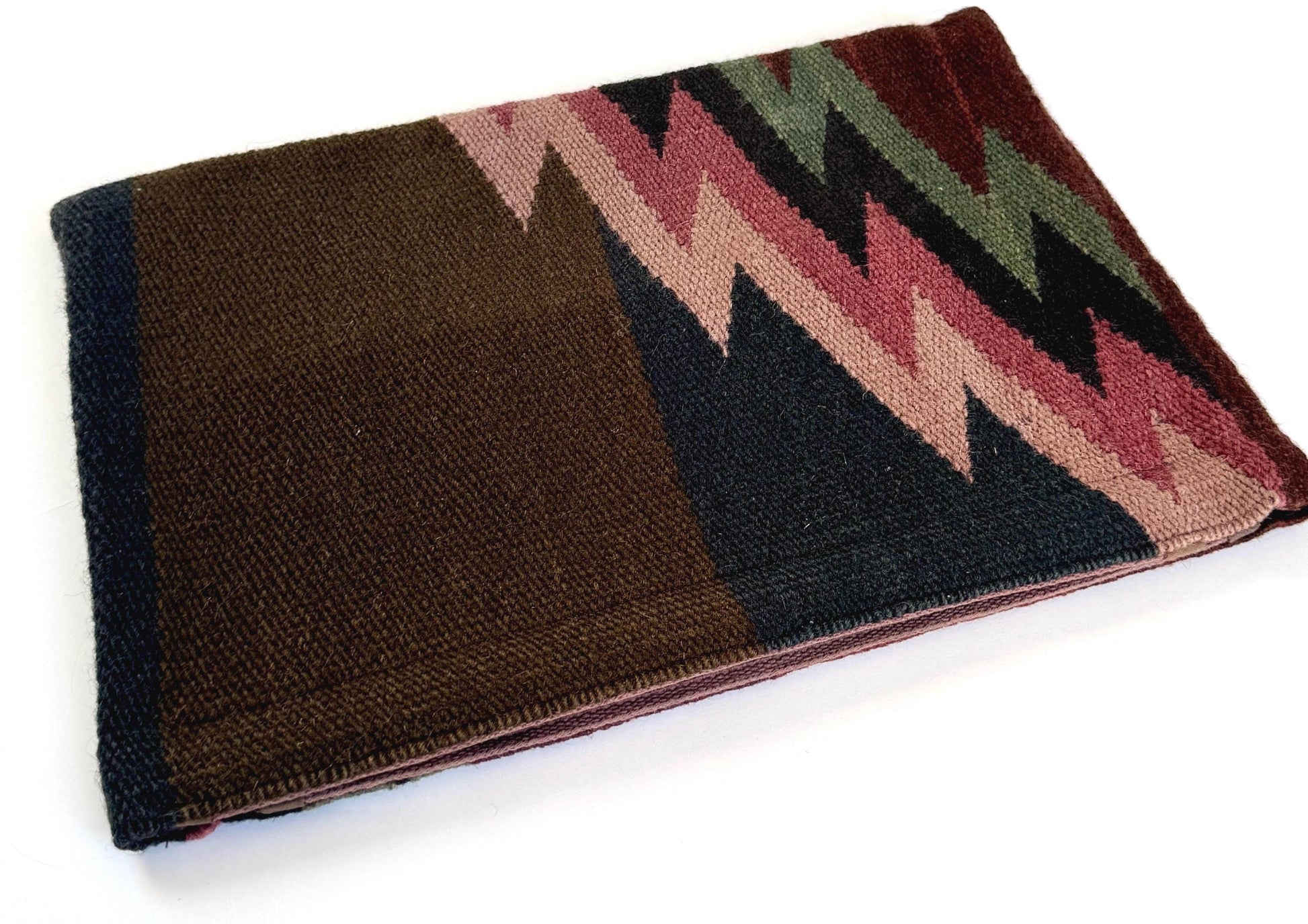 Southwest Handwoven Wool Clutch Bag Purse Pouch Vintage Geometric Weaving Likely Southwest Native American Navajo