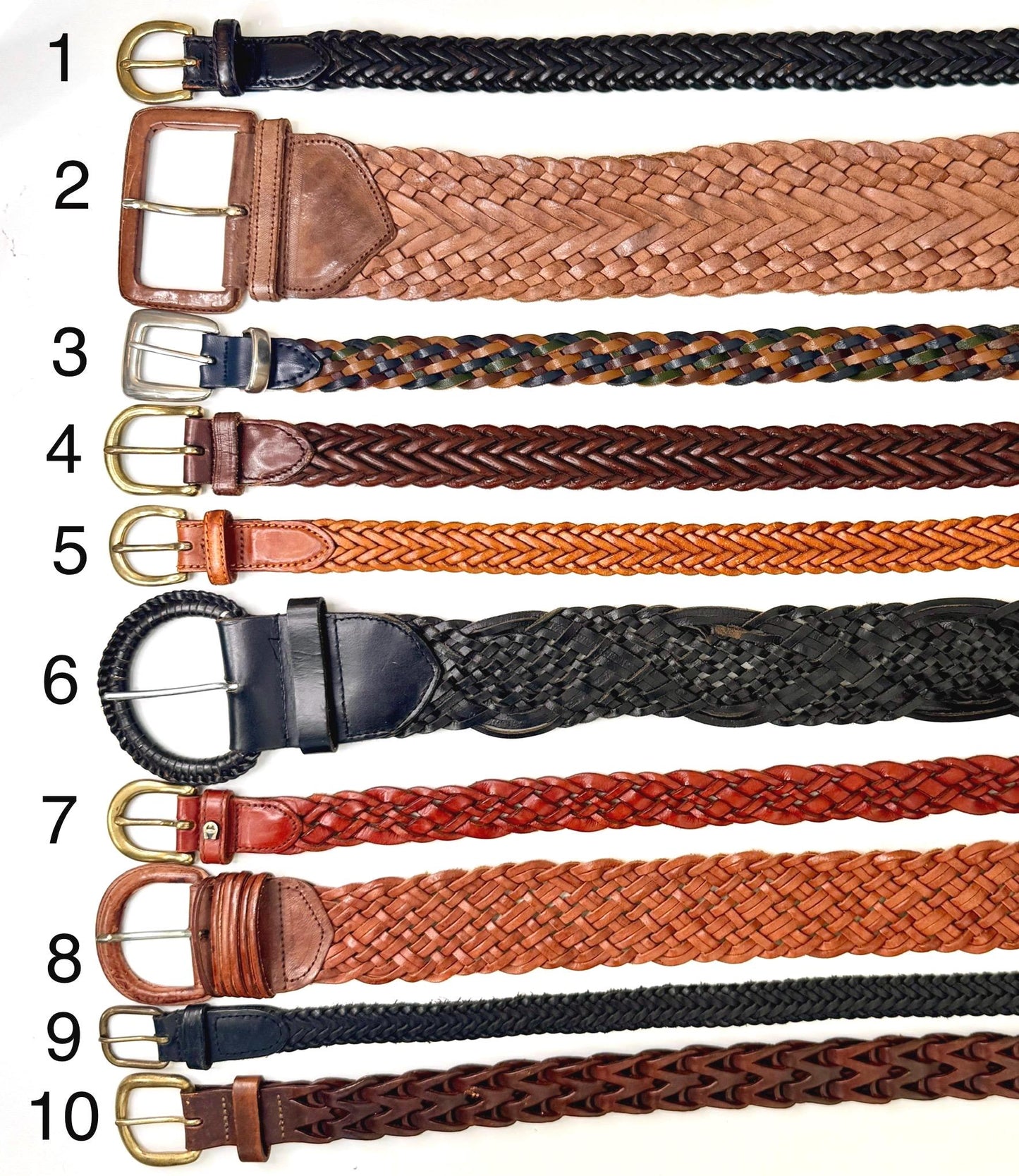 Braided Woven Leather Belt Vintage 80s 90s Minimalist Brown Black Womens Belt Wide Skinny Strap