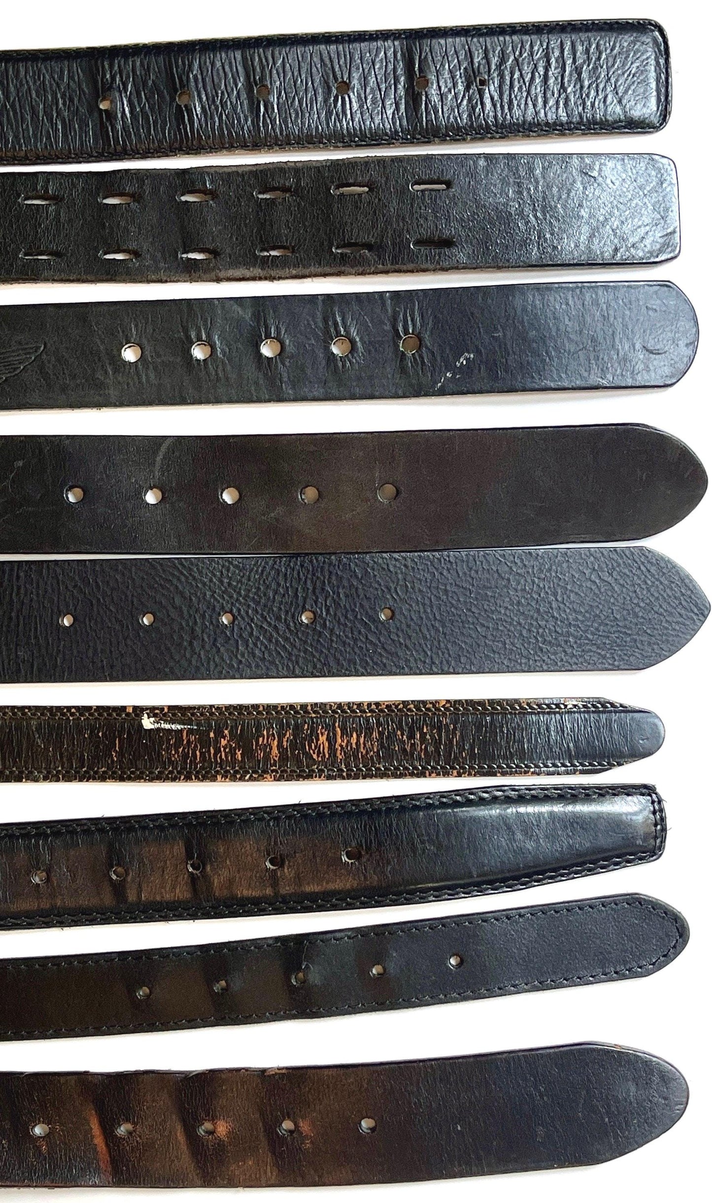 Solid Black Leather Belt Vintage Mens Women's Belts Minimalist Simple Plain