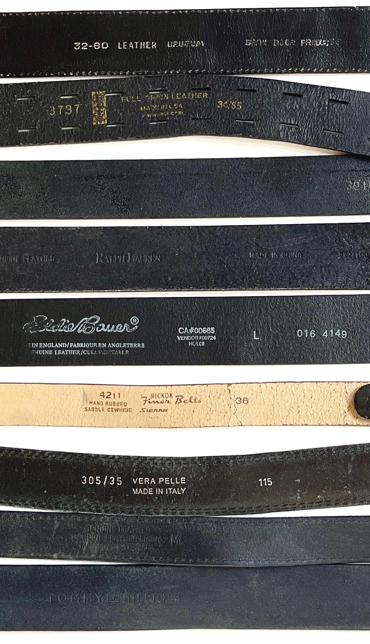 Solid Black Leather Belt Vintage Mens Women's Belts Minimalist Simple Plain