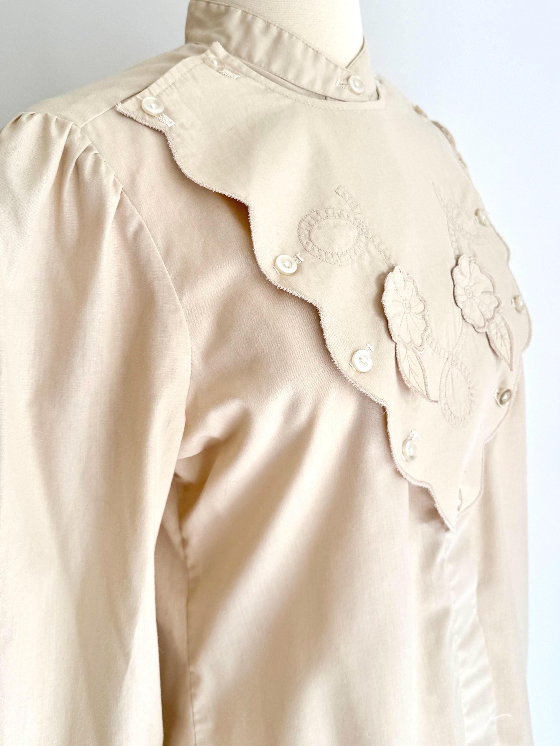 Vintage 70s H Bar C Western Embroidered Bib Front Shirt California Ranchwear