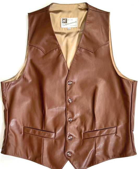 Vintage Western Leather Vest 60s 70s Scully Westernwear California
